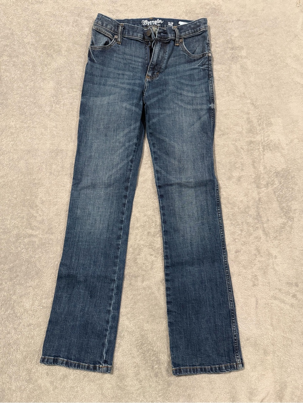 Wrangler Retro Boys Jeans Size 16 Slim Bootcut Blue Denim Western Cowboy